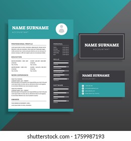 Design-Set für professionelle, saubere, einfache Lebensläufe und Visitenkarten-Vorlagen