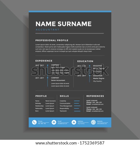 Professional Clean Simple Resume CV Template Modern Design