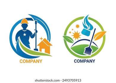 Professional cleaning company logo vector. Customize for your brand. High-quality for versatile use. Perfect for business cards, websites, and more.