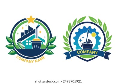 Professional cleaning company logo vector. Customize for your brand. High-quality for versatile use. Perfect for business cards, websites, and more.