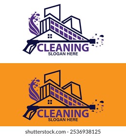 limpeza profissional empresa lavagem de pressão, lavagem de energia, limpeza doméstica, até recriar, negócio, produto moderno vetor simples único eps logotipo da empresa