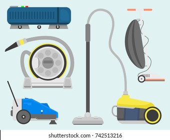 Professional cleaning equipment isolated vector home cleanup vacuum housekeeping service cleaning equipment housework tools.