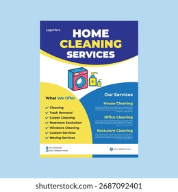 Professional cleaning flyer design template