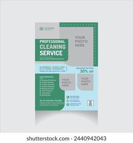 plantilla de folleto de servicio de limpieza profesional  

