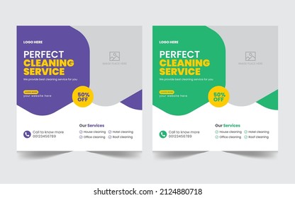 Professional Cleaning Service Social Media Post Or Creative Ads Web Banner Design Template