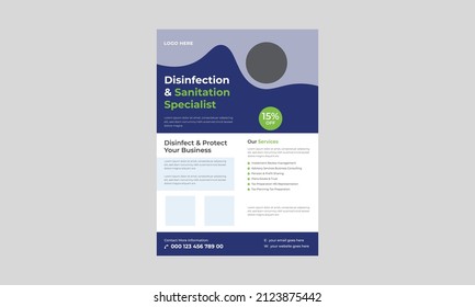 Professional Cleaning Services Flyer, Disinfecting flyer poster design template, Disinfection services flyer, House cleaning service poster flyer template.