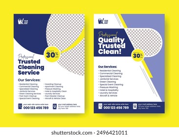 Professional cleaning services print flyer and poster template, Home Maid service, cleaning leaflet, pamphlet, housekeeper business promotional marketing flyer design
