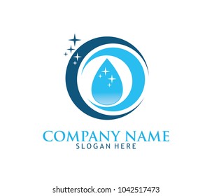 professional cleaning washing service household maintenance vector logo design