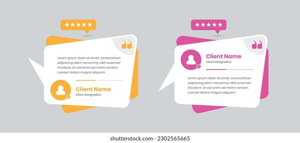 Professional client feedback or customer review card with two variations design