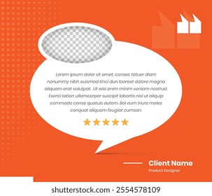 Professional client feedback or customer review social media post template design