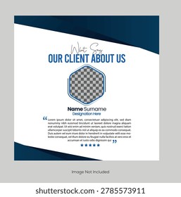 Professional Client Testimonial Design Template - Our Client About Us Corporate Card