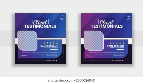 Professional client testimonials, Customer feedback template design.