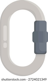 Conjunto de vetor de mosquetão de escalada profissional, hardware de escalada de rocha colorido e equipamento de segurança de alpinismo Ilustrações planas para projetos de aventura ao ar livre