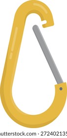 Conjunto de vetor de mosquetão de escalada profissional, hardware de escalada de rocha colorido e equipamento de segurança de alpinismo Ilustrações planas para projetos de aventura ao ar livre