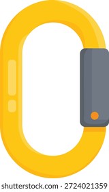Conjunto de vetor de mosquetão de escalada profissional, hardware de escalada de rocha colorido e equipamento de segurança de alpinismo Ilustrações planas para projetos de aventura ao ar livre