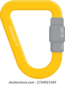 Conjunto de vetor de mosquetão de escalada profissional, hardware de escalada de rocha colorido e equipamento de segurança de alpinismo Ilustrações planas para projetos de aventura ao ar livre