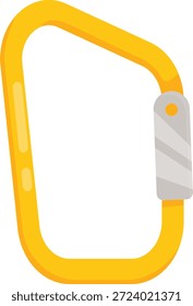 Conjunto de vetor de mosquetão de escalada profissional, hardware de escalada de rocha colorido e equipamento de segurança de alpinismo Ilustrações planas para projetos de aventura ao ar livre