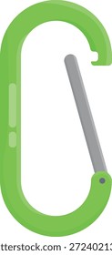 Conjunto de vetor de mosquetão de escalada profissional, hardware de escalada de rocha colorido e equipamento de segurança de alpinismo Ilustrações planas para projetos de aventura ao ar livre