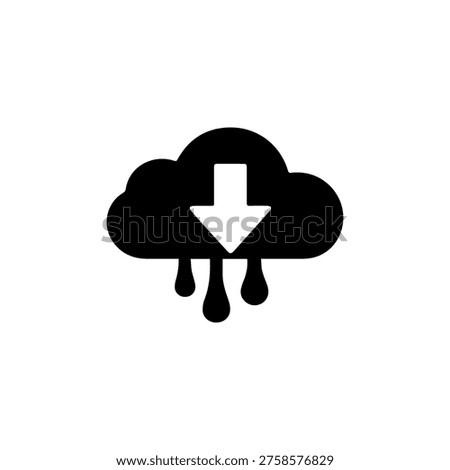 Professional cloud leak icon featuring a clean minimalist style for cybersecurity vulnerability and data loss awareness.

