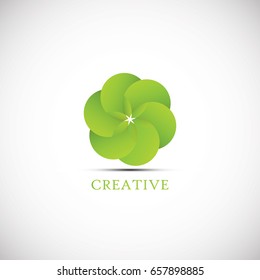 Professional clover leaf logo design template, gradient green vector icon logo isolated. Professional logo for business branding.
