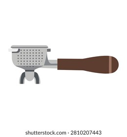 Professional Coffee Espresso Machine Portafilter Filter Holder with Wooden Handle Illustration