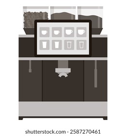 Professional coffee machine for bar with digital touch screen display