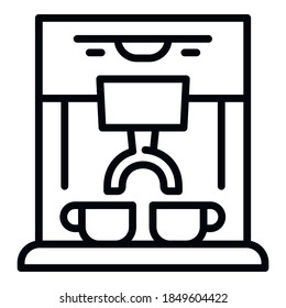 Professional coffee machine icon. Outline professional coffee machine vector icon for web design isolated on white background