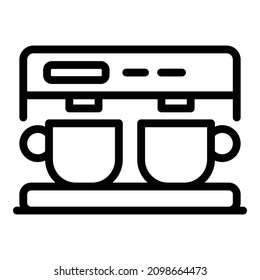 Professional coffee machine icon. Outline professional coffee machine vector icon for web design isolated on white background