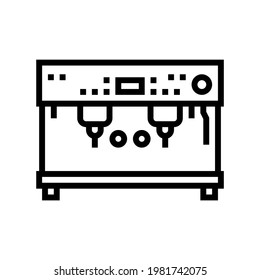 professional coffee machine line icon vector. professional coffee machine sign. isolated contour symbol black illustration