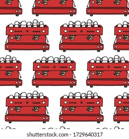 professional coffee machine seamless pattern, vector illustration