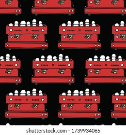 professional coffee machine seamless pattern, vector illustration