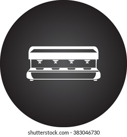 Professional coffee machine simple icon  on round background