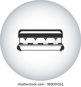 Professional coffee machine simple icon  on round background