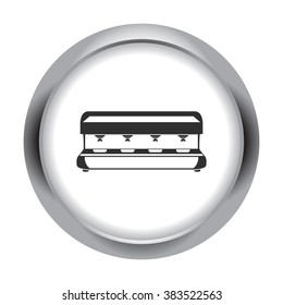 Professional coffee machine simple icon  on round background