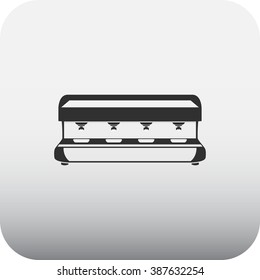 Professional coffee machine simple icon  on square  background