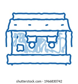 professional coffee machine sketch icon vector. Hand drawn blue doodle line art professional coffee machine sign. isolated symbol illustration