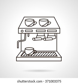 Professional coffee machines. Equipment for coffee shop, cafe and restaurant. Vector icon flat thin line style. Element for web design, business, mobile app. 