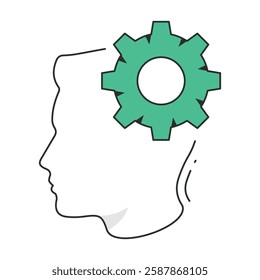 A professional cognition icon representing AI-powered thought processes, neural networks, and intelligent decision-making.