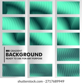 colección de Profesional de fondos degradados de color verde azulado oscuro con elegantes texturas onduladas en 3D y patrones curvos para sofisticados proyectos creativos digitales