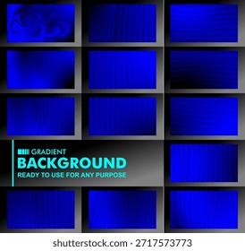 Coleção profissional de fundos de gradiente azul profundo com texturas elegantes, ondas sutis e padrões modernos para projetos de design digital sofisticados