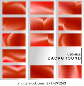 colección de Profesional de fondos de gradiente rojo vibrante con texturas dinámicas de líneas finas y elegantes patrones de onda para diseños digitales modernos