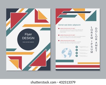Professional colorful flyer geometric vector design template