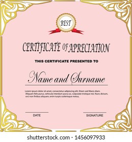 professional company certificate of appreciation template