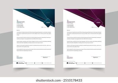 Professional company letterhead template, creating a professional appearance with basic letterhead.
