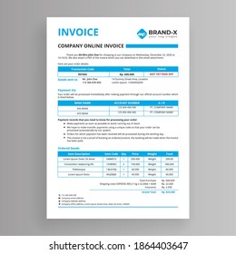 Professional company online invoices template