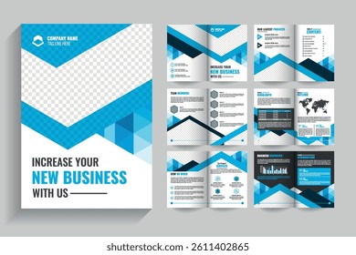 Professional Company Profile Brochure Design , Modern 12 page bi fold Business Brochure Template
