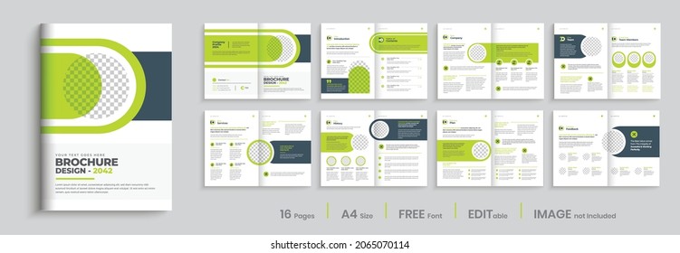 Professional company profile brochure template layout design, creative business brochure multipage design,