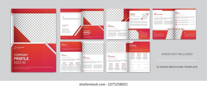 Professional company profile business brochure template, vector printable template, annual report design