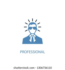 professional concept 2 colored icon. Simple blue element illustration. professional concept symbol design. Can be used for web and mobile UI/UX