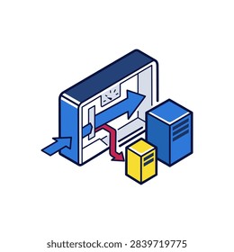 Professional concept of canary release traffic splitter showing modern elements.